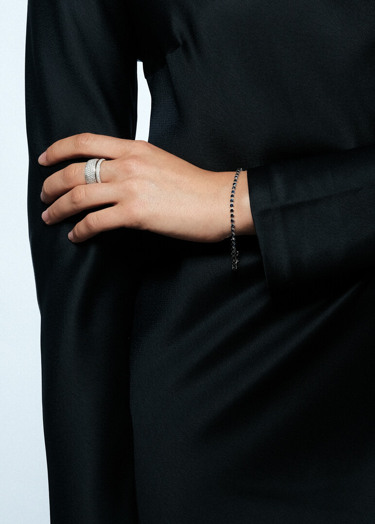 White gold bracelet with sapphires LA RIVIERE- TENNIS