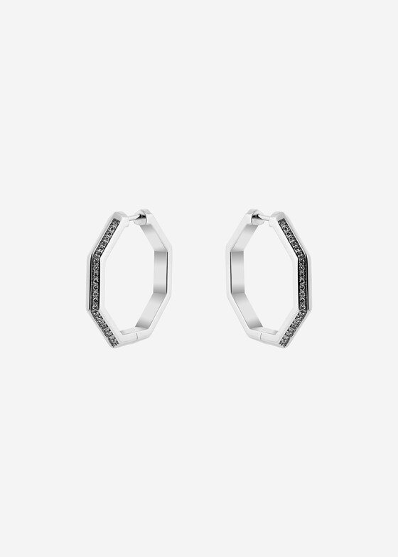 Серьги-кольца RS1912 X DANIILBERG Серьги из белого золота с бриллиантами RENDEZ VOUS