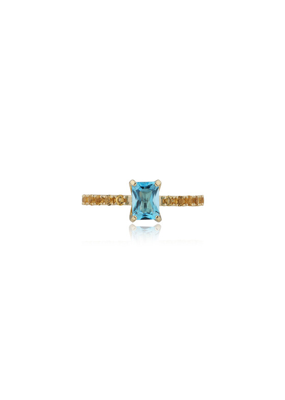 Кольца с крупной вставкой RS1912 X DANIILBERG Кольцо из желтого золота с топазом 1.0 ct и цитринами CANDY