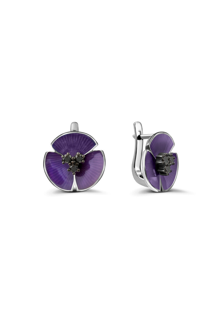 Earrings in white gold with diamonds DEEP OCEAN