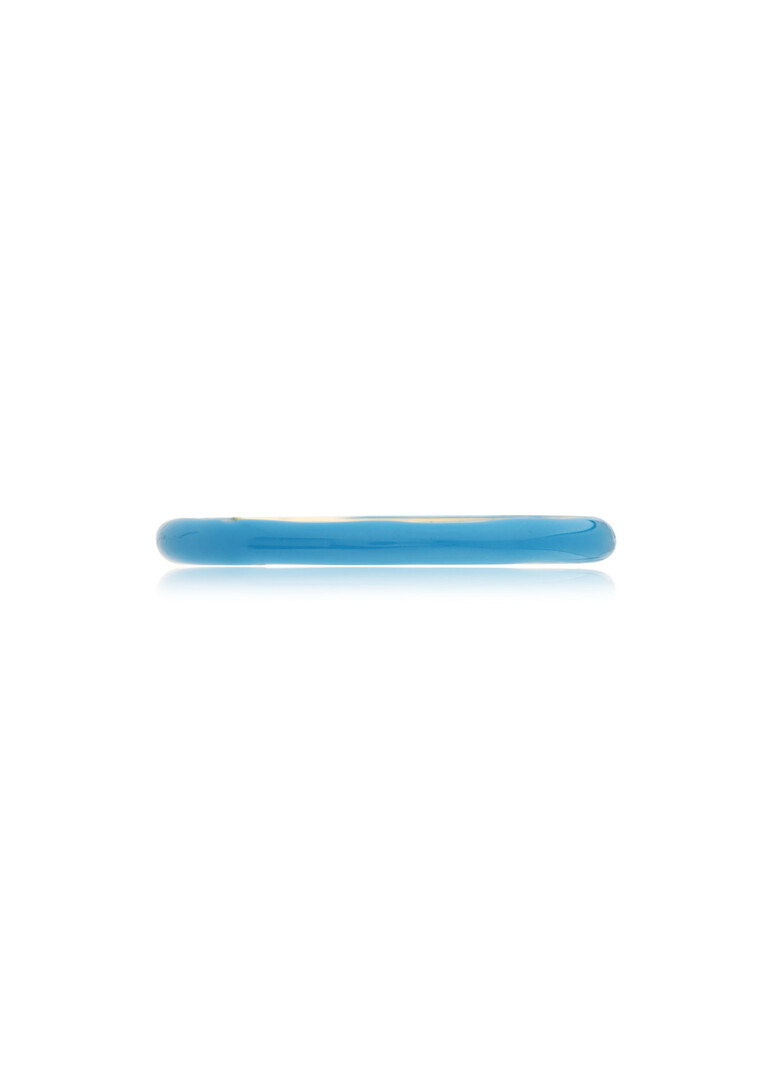 Yellow gold ring with blue enamel CANDY