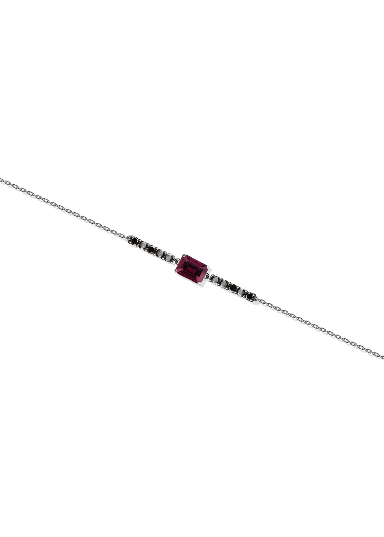 White gold bracelet with garnet and diamonds NIGHTSHADE