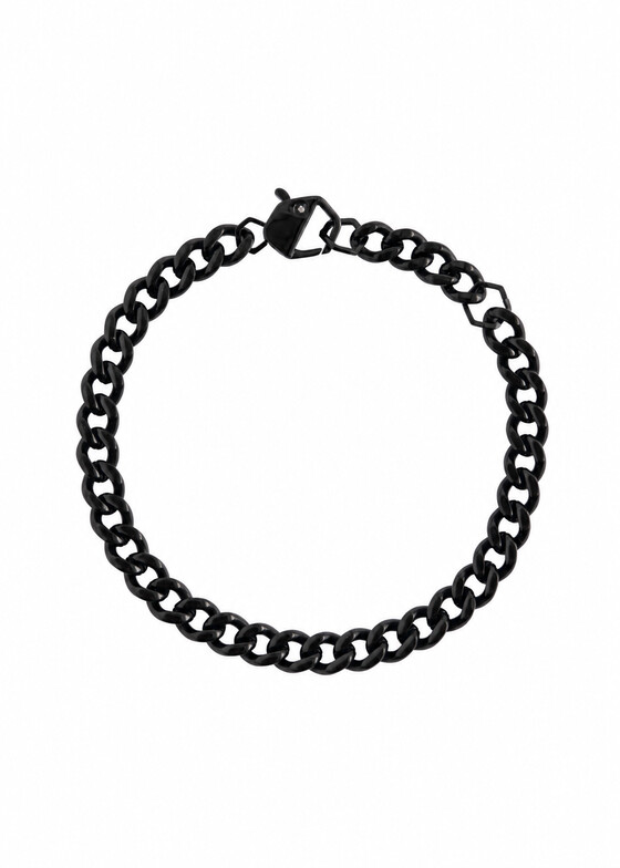 Браслеты-цепи BIKKEMBERGS JEWELLERY Черный браслет-цепь с кристаллом