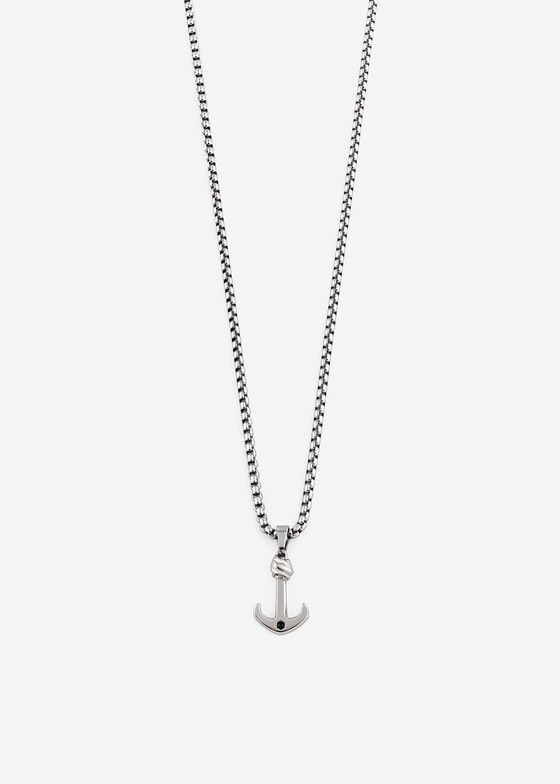 Кулоны и подвески BIKKEMBERGS JEWELLERY Серебристое колье с подвеской-якорем