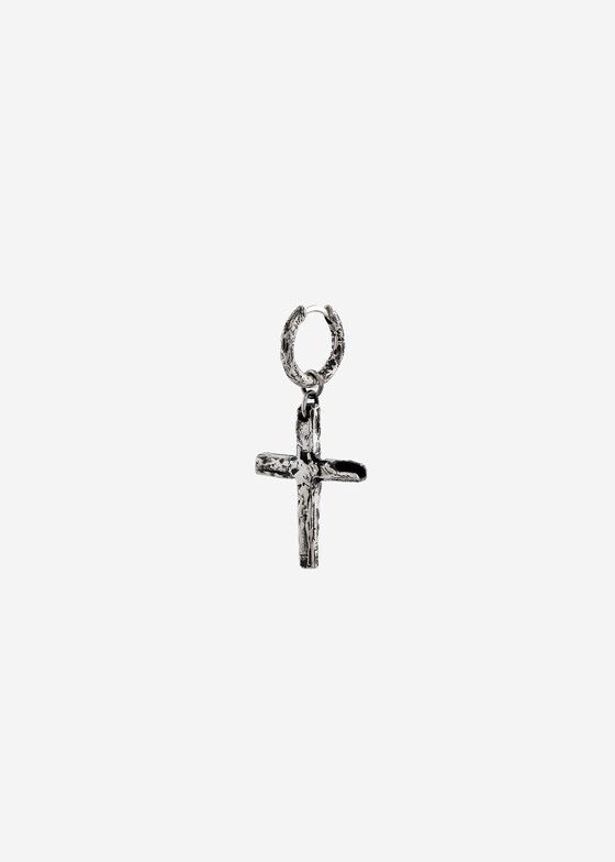 Моносерьги rough Моносерьга из черненого серебра Cross