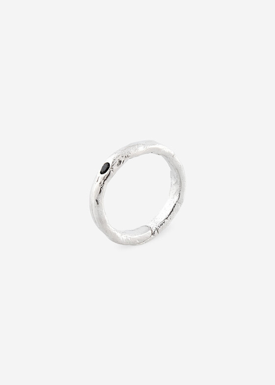 Тонкие кольца rough Кольцо из серебра со шпинелью 3MM