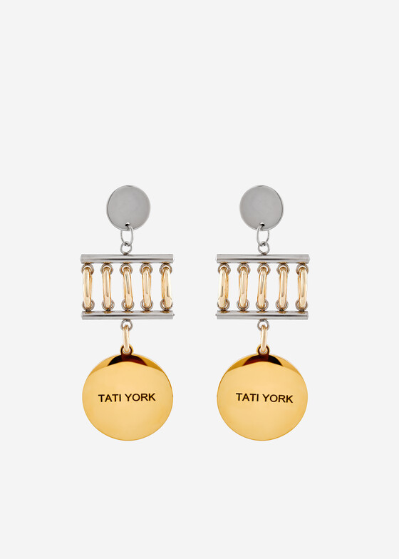 Длинные серьги TATI YORK Биколорные серьги Nefer