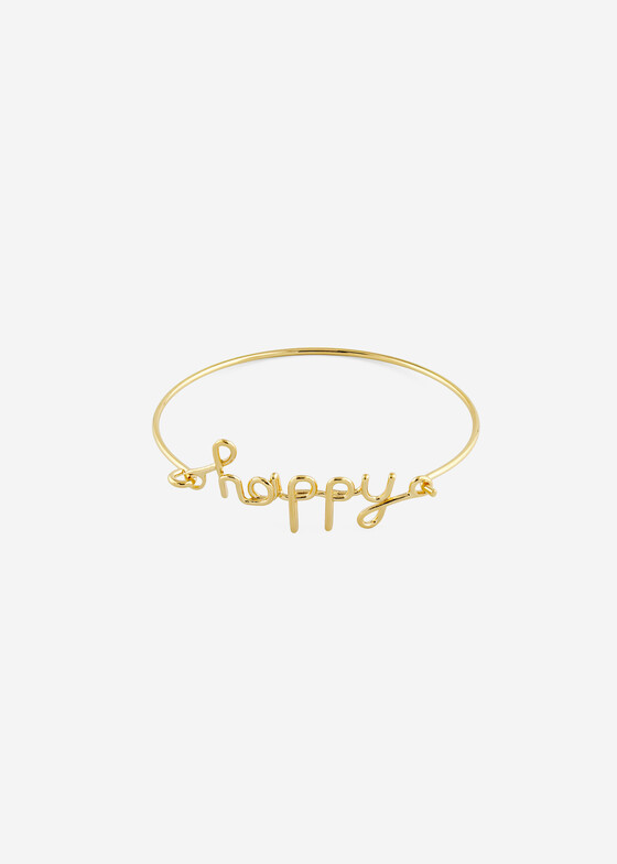 Жесткие браслеты AQUAGIRL Тонкий позолоченный браслет HAPPY