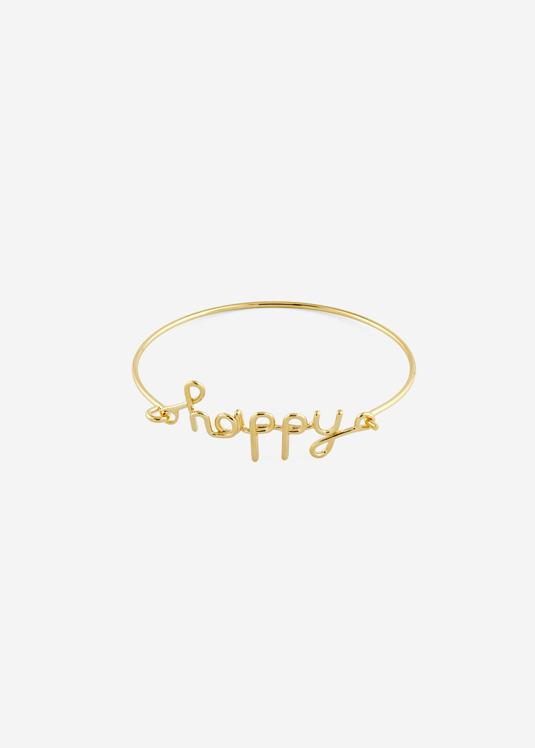 Тонкий позолоченный браслет HAPPY