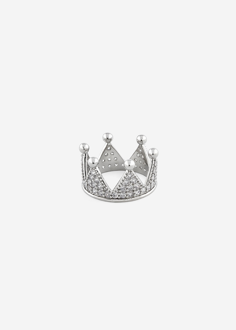 Серебристое кольцо-корона