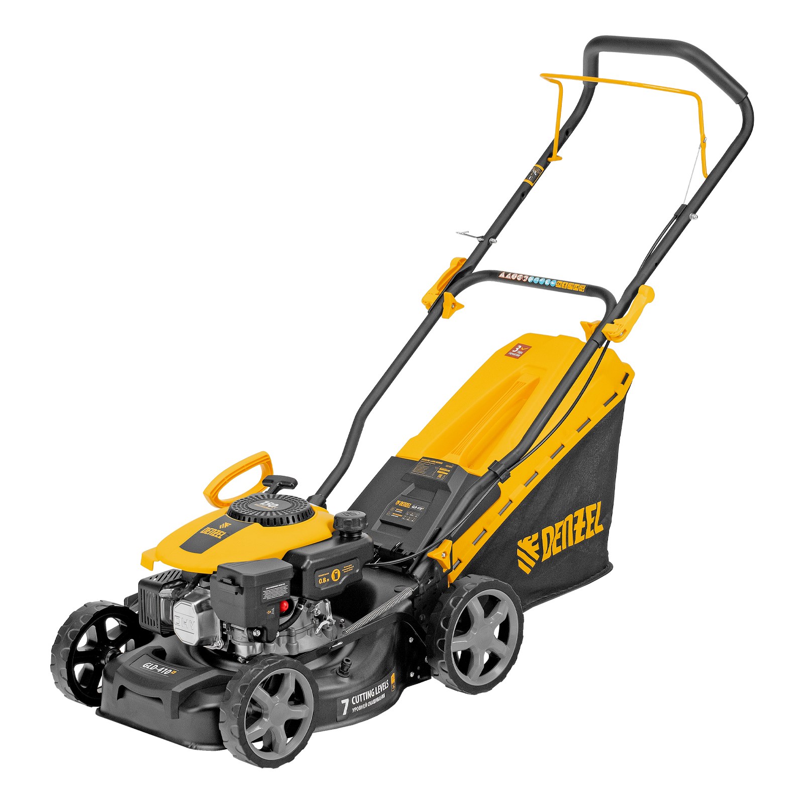 Газонокосилка бензиновая GLD-410-K, 150 см3, 41 см, 40 л// Denzel