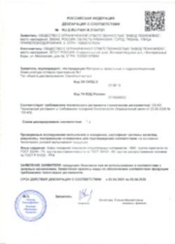 Пожарная декларация Праймеры и мастики 02.04.2021