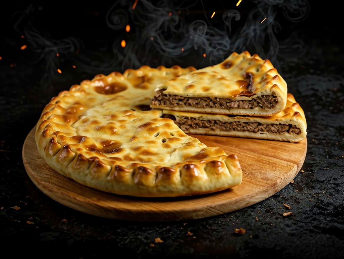 Пирог мясной с сыром