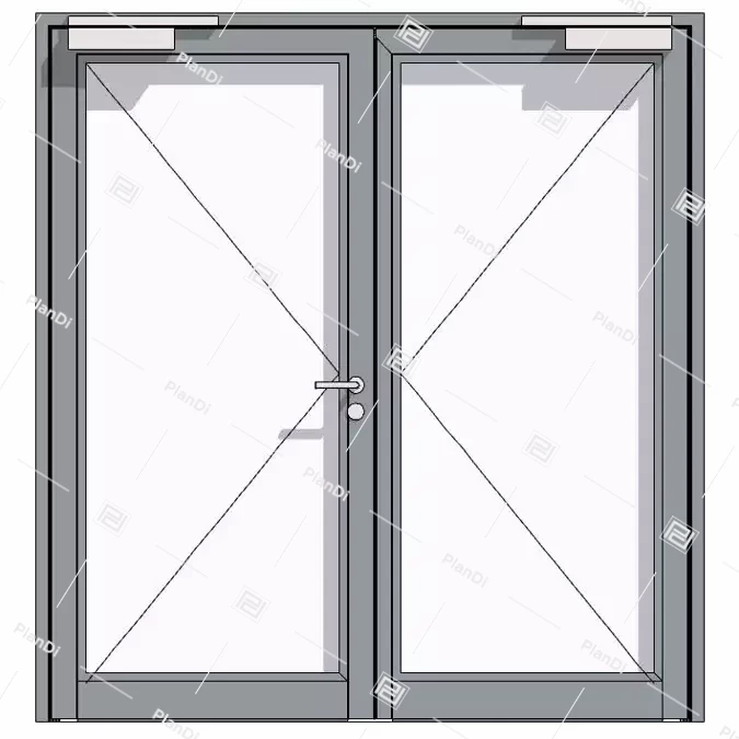 HE 621, aluminium fire-rated hollow profiled section door RUS