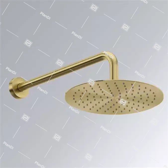 Fontana Gold Brass Wall Mount Rainfall Ultra Thin Shower Head