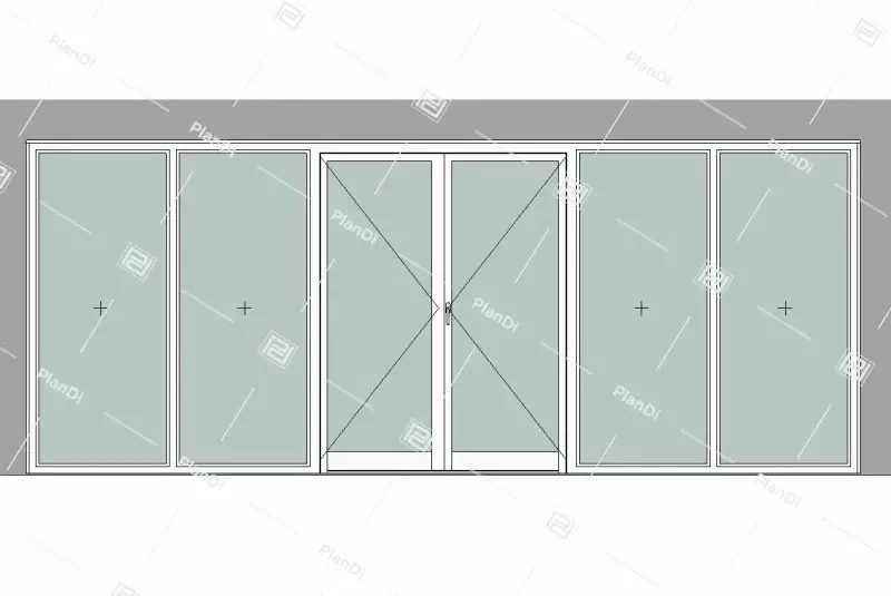 Дверь двуств. EIW-30 в составе перегородки Е-30 (внешняя)