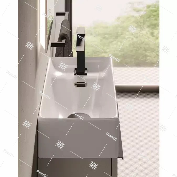 Handrinse basin H. 61 with Touch ceramic washbasin