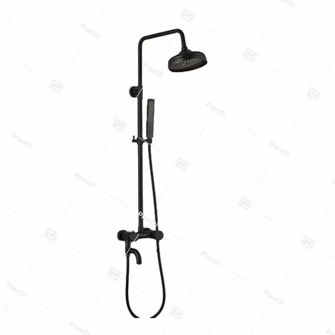 Fontana Vienna Solid Brass Rain Shower Set Single Handle Matte Black