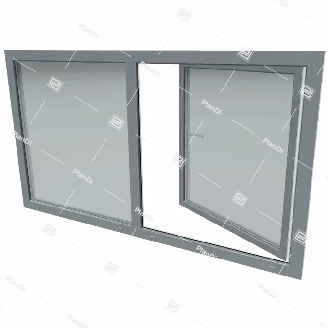 S 9000 Two part window with turn and tilt window and fixed glazing