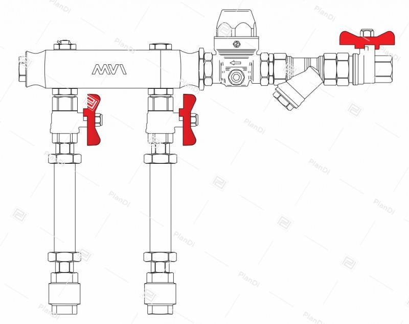 Узел коллекторный ХВСГВС тип MW1 2R