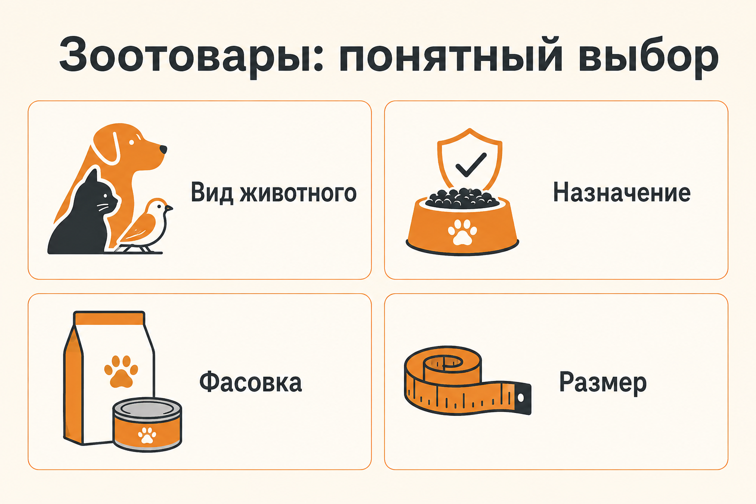 Инфографика: Интернет-магазин зоотоваров: фасовки, размеры и повторные покупки