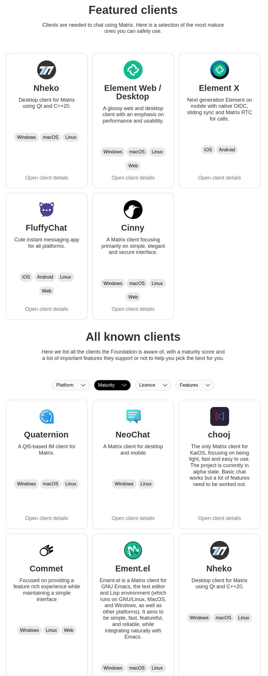 Клиенты для Matrix