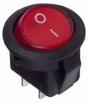Выключатель клавишный круглый 250V 3А (2с) ON-OFF красный Micro (RWB-105, SC-214) REXANT (36-2511)