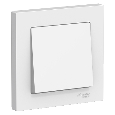 ATN000112 Выключатель 1-кл, сх.1, 10АХ, в сборе, Atlasdesign Белый