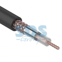 Кабель коаксиальный RG-58 A/U, 50 Ом, Cu/Al/Cu, 64%, 100м черный внешний REXANT (01-2003)