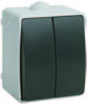 EVS20-K03-10-54-DC ВС20-2-0-ФСр Выключатель двухклавишный для о/у ФОРС IP54 ИЭК