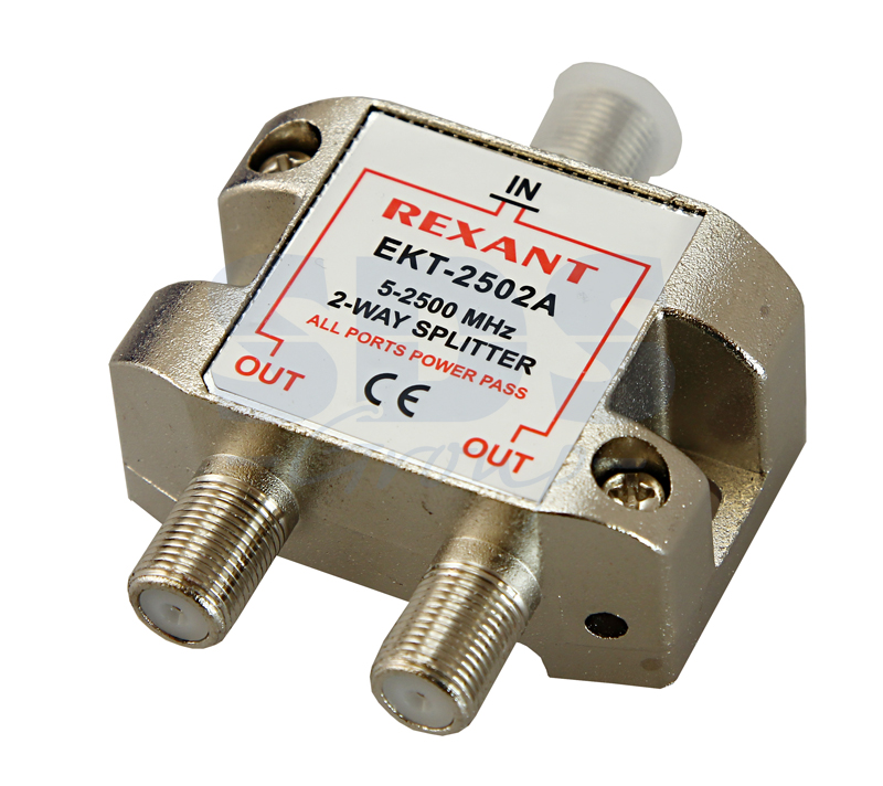 Делитель ТВх2 под F-разъем, 5-2500МГц СПУТНИК REXANT (05-6201)