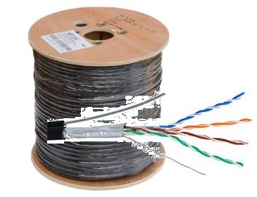 EC-UF004-5E-PE-SW-BK,Кабель NETLAN F/UTP 4 пары, внеш.Кат.5e, од.трос, чер., 305м (сеч. 0,48 ± 0,01)
