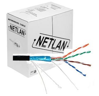 EC-UF004-5E-PE-BK, Кабель NETLAN F/UTP 4 пары, внешй, Кат.5e, чер, 305м (сеч0,48 ± 0,01)