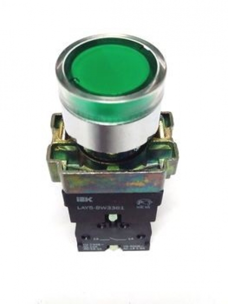 Кнопка управления LAY5-BW3361 с подсветкой зеленый 1з ИЭК BBT50-BW-K06