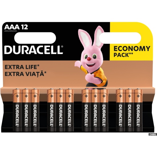 Батарейка AAA LR03 BL12 (12шт/упак) Duracell