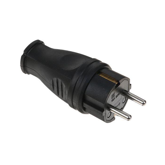 Вилка Smartbuy, прямая каучуковая 230В, 2P+PE, 16A, IP44 SBE-16-P07-R