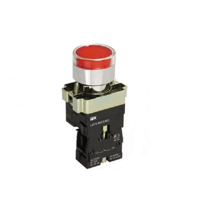 Кнопка управления LAY5-BW3461 с подсветкой красный 1з ИЭК BBT50-BW-K04