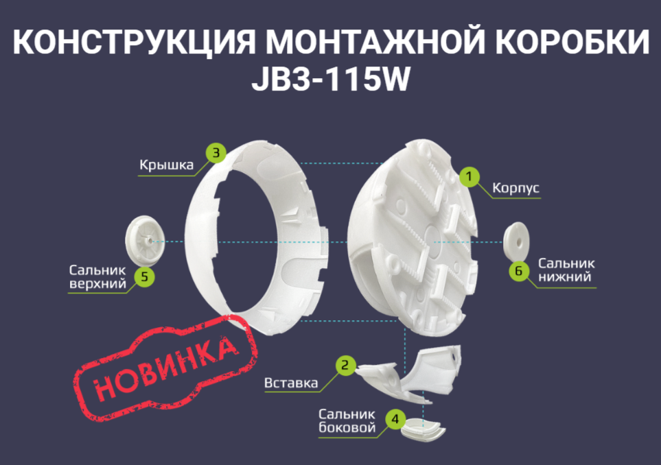 KadrON JB3-115W Монтажная коробка