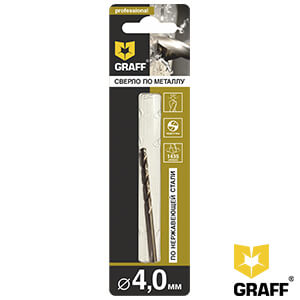 Сверло по металлу 4,0 мм Р6М5 GRAFF (714075)