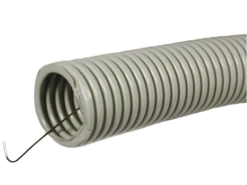 Труба гофрированная ПВХ тяжелая 750 Н серая с/з d25 мм (50м) IP66 PR.0125415