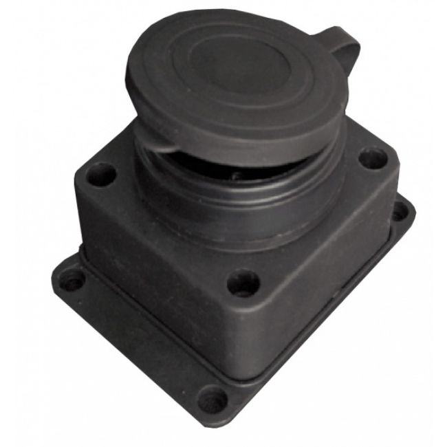 Розетка нар. уст прям с заглуш(кауч.) 2Р+Е 16A,IP44, t.plast, (кор.18шт)