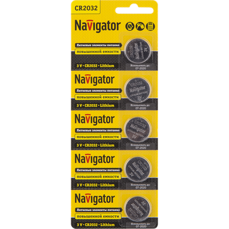 Батарейка CR2032 Navigator