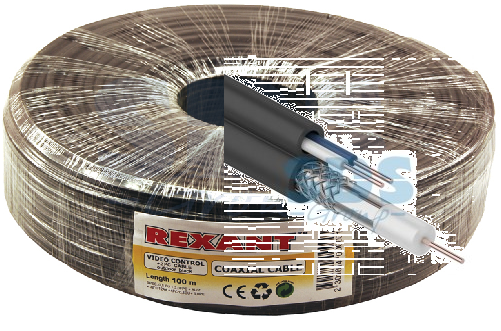 Кабель ККСВ-П+2х0,5 мм, 100 м, черный, REXANT (01-4002)