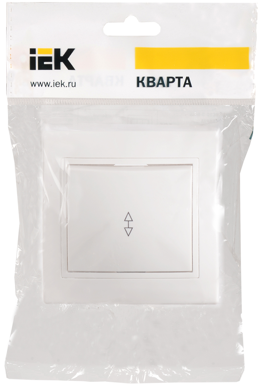 EVK12-K01-10-DM ВСп10-1-0-КБ Выключатель 1кл проход., с/у 10А КВАРТА (белый)