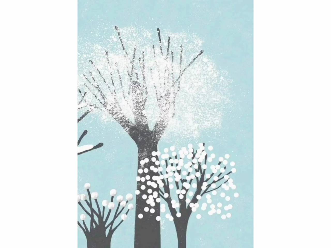 Рисование зимних деревьев
