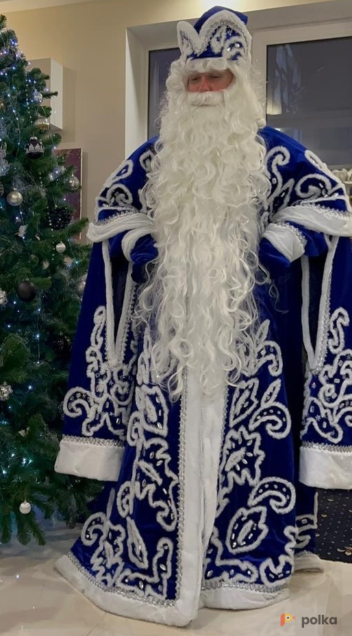 Возьмите Костюм Деда Мороза вип синий напрокат (Фото 2) в Москве