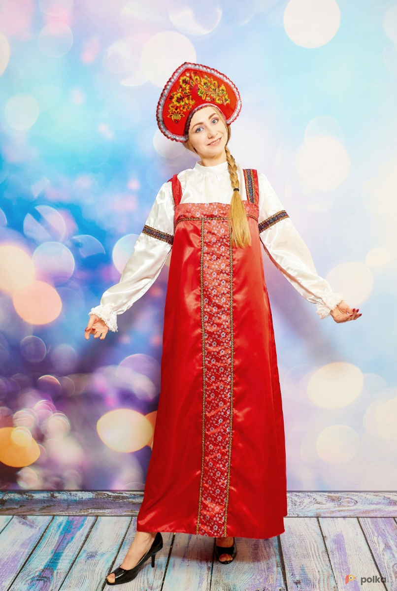 Возьмите Костюм русско-народный женский красный напрокат (Фото 2) в Москве