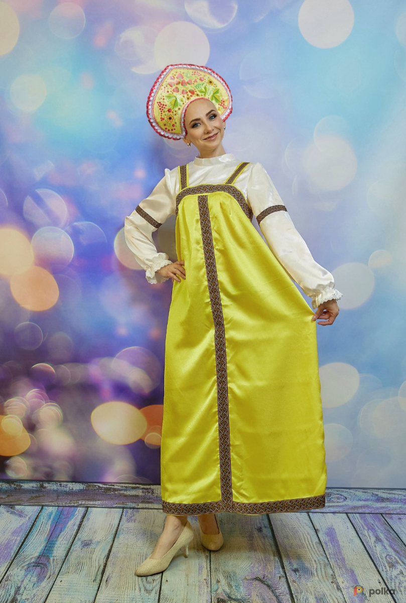 Возьмите Костюм русско-народный женский желтый напрокат (Фото 2) в Москве