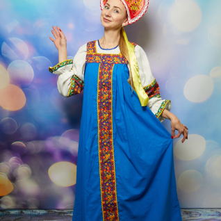 Костюм русско-народный женский синий