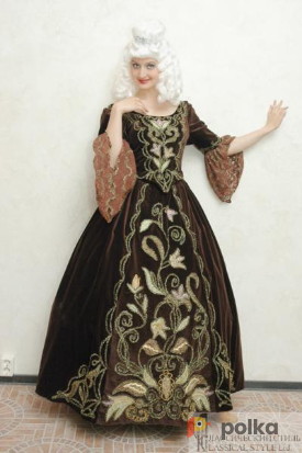 Возьмите Женское коричневое историческое платье эпохи Барокко напрокат (Фото 1) в Санкт-Петербурге
